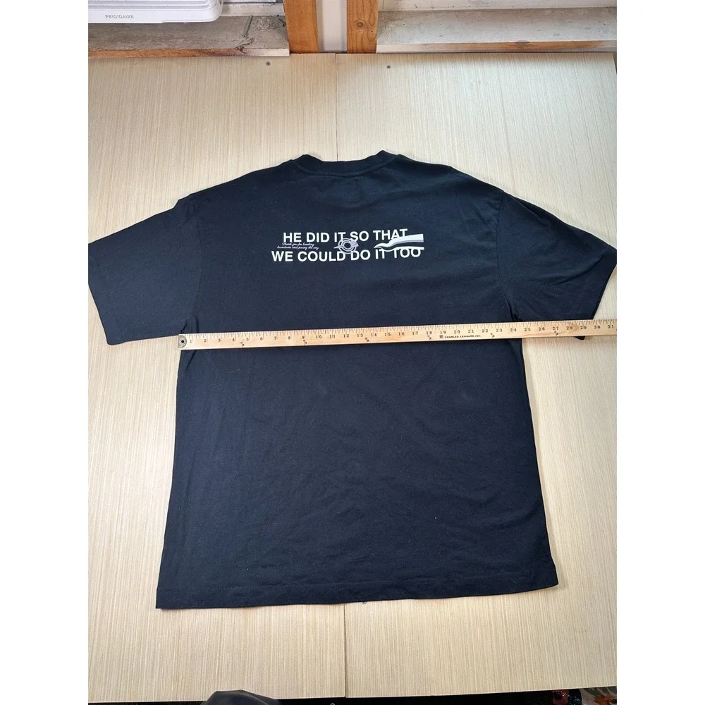 Outsoul T-Shirt Mens 2XL Navy Blue Graphic Virgil Was Here Virgil Abloh Pullover
